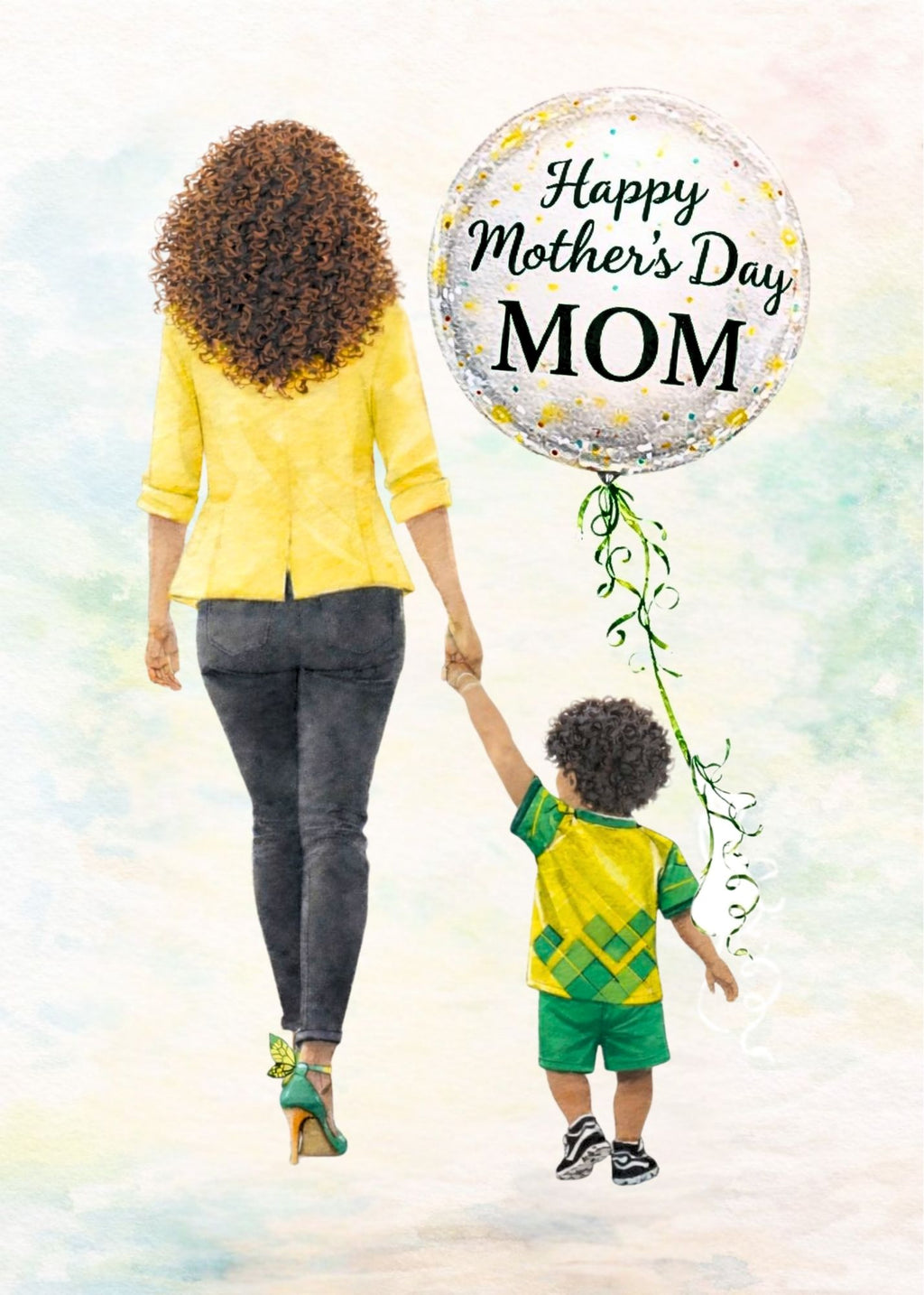 Soccer Mum & Son in Jamaica Jersey